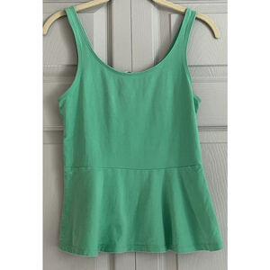 Express Seafoam Green Zipper Back Sleeveless Peplum Tank Top‎ Women's Size Small
